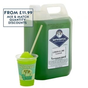 SnowShock Slush Syrup – Lemon & Lime 5ltr